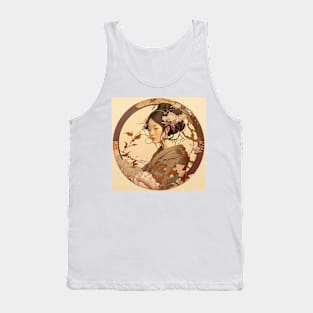 Japanese Lady Among Cherry Blossoms Tank Top